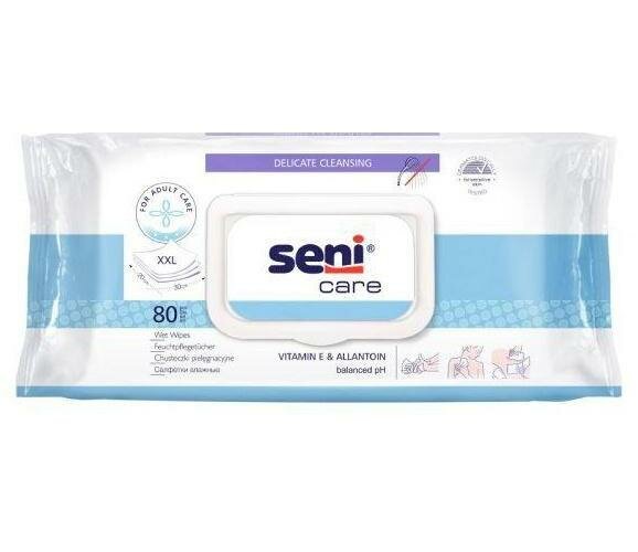 Seni Care, влажные салфетки с витамином Е, 80 шт.