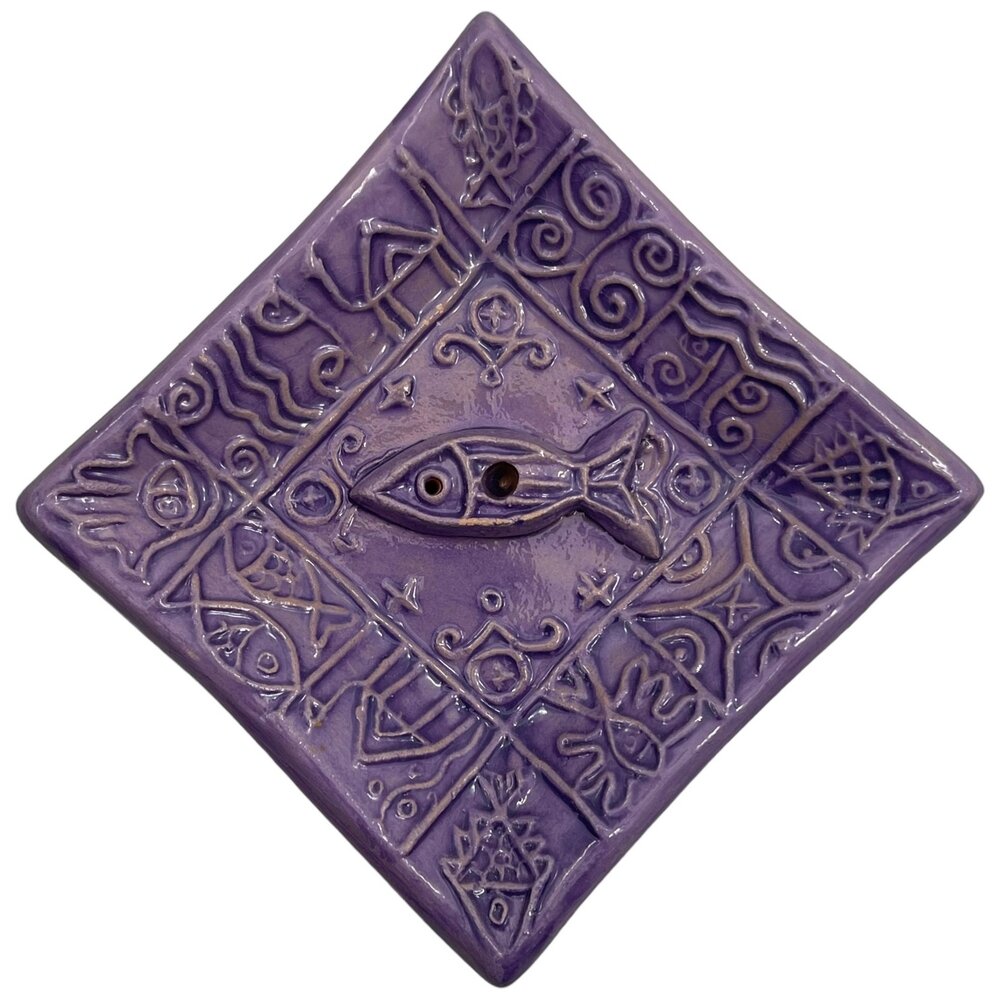 фото Панно декоративное "Рыбка", 9*9 см, 2000-2015 гг, керамика, ручная работа, Тунис