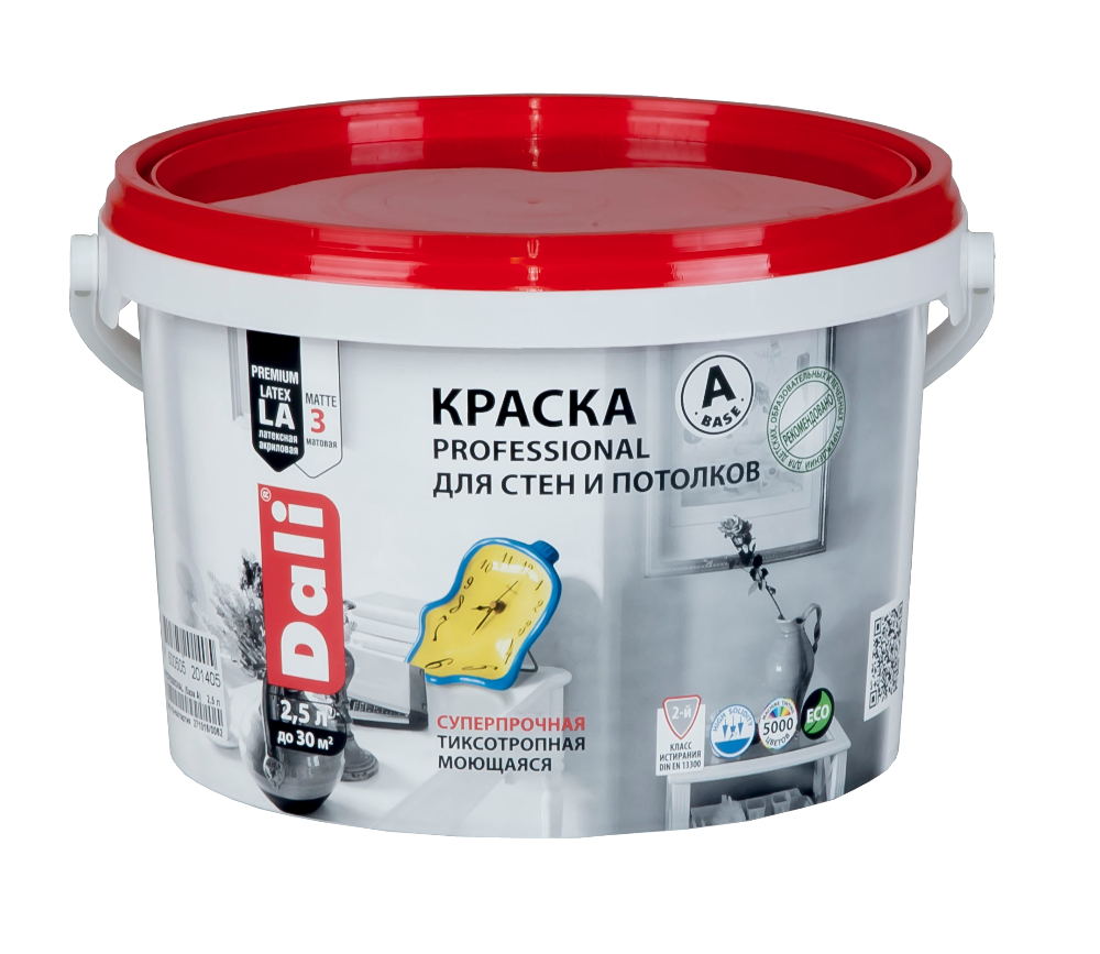 Dali Professional / Дали Профессионал краска для стен и потолков акриловая глубокоматовая база С 0,9л