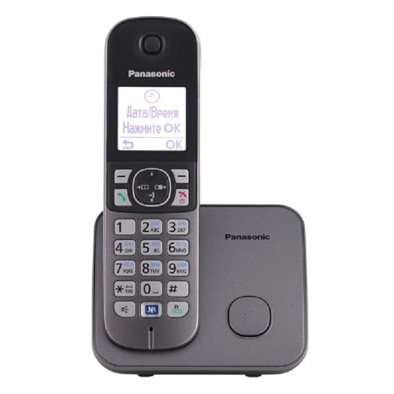 Радиотелефон Dect Panasonic KX-TG6811RUM серый металлик АОН