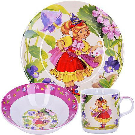 фото LORAINE 29939 белый,сиреневый,зеленый,желтый (Детский набор)