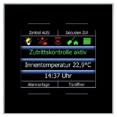 Стеклянная информационная панель LCN-GT4DB чёрная Цветной дисплей 2.8 4 кнопки 30174