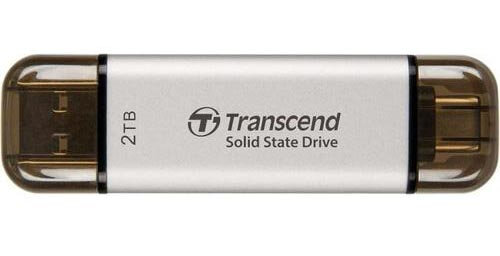 Внешний накопитель SSD Transcend TS2TESD310S 2TB USB-C/A 3.2 Gen 2 Серебряный (TS2TESD310S)
