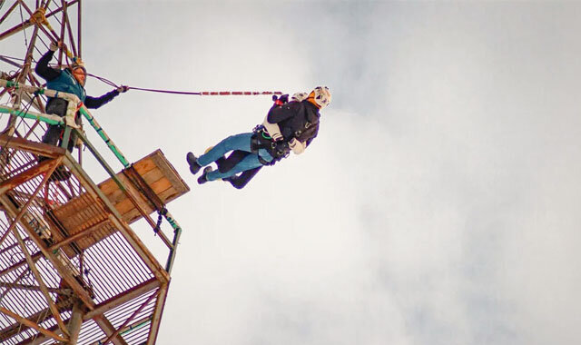 Роупджампинг в тандеме. Тандем-прыжок с веревкой в Москве с видеосъемкой (Московская область)