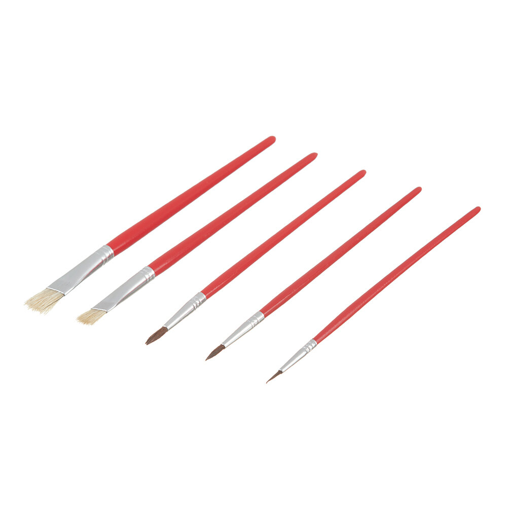 фото Набор кистей плоская натуральная щетина Hardy Хобби для эмалей и лаков на любой основе (5 шт.)