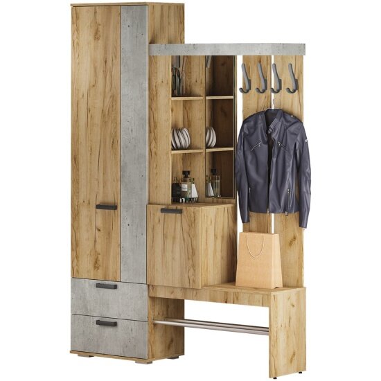 фото Прихожая Бтс Мебель Трамп, крафт/бетон