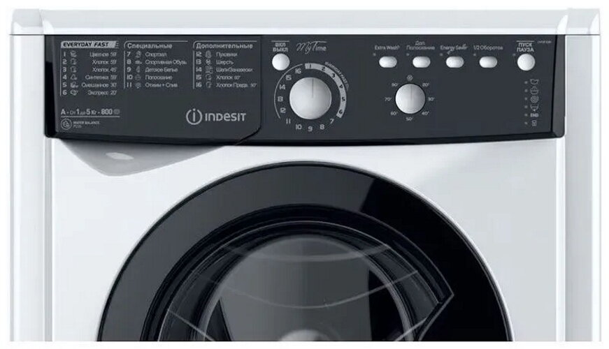 Стиральная машина Indesit EWSB 5085 BK CIS белый чёрный