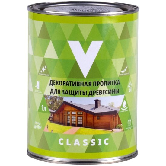 Пропитка декоративная V для защиты древесины Палисандр, 1 л - фото №1