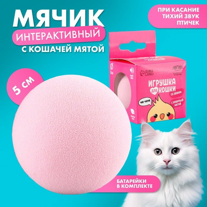 Игрушка для кошек. Мячик интерактивный «Птичка» с мятой - фотография № 1