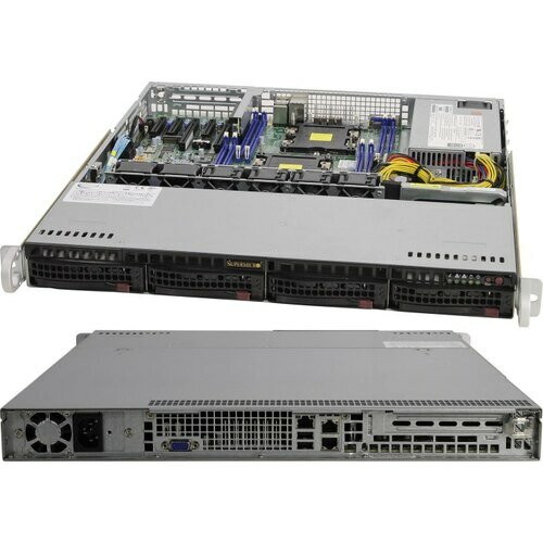 Сервер Supermicro SuperServer 6019P-MT без процессора/без ОЗУ/без накопителей/количество отсеков 35" hot swap: 4/1 x 500 Вт/LAN 1 Гбит/c