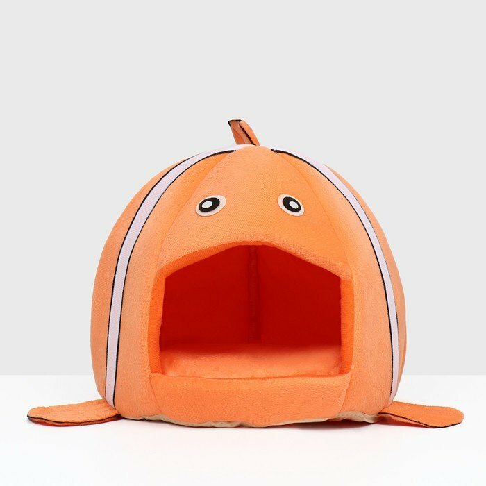 Домик для животных "Рыбка-клоун", 31 х 30 х 28 см, оранжевый - фотография № 2