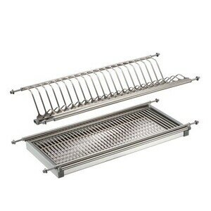 фото Сушилка для посуды двухуровневая 40 см нержавеющая сталь (LE 400)