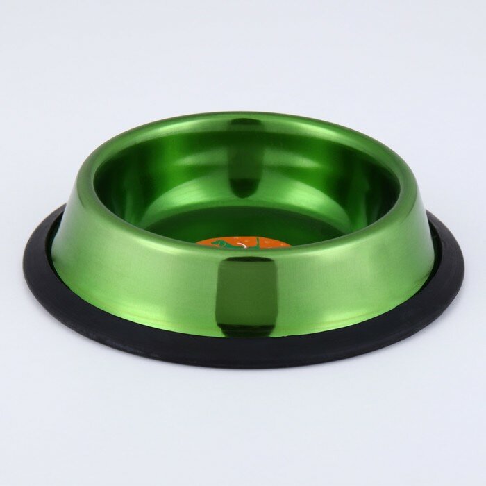 фото Пижон Миска с нескользящим основанием декоративная цветная, 230 мл, зелёная