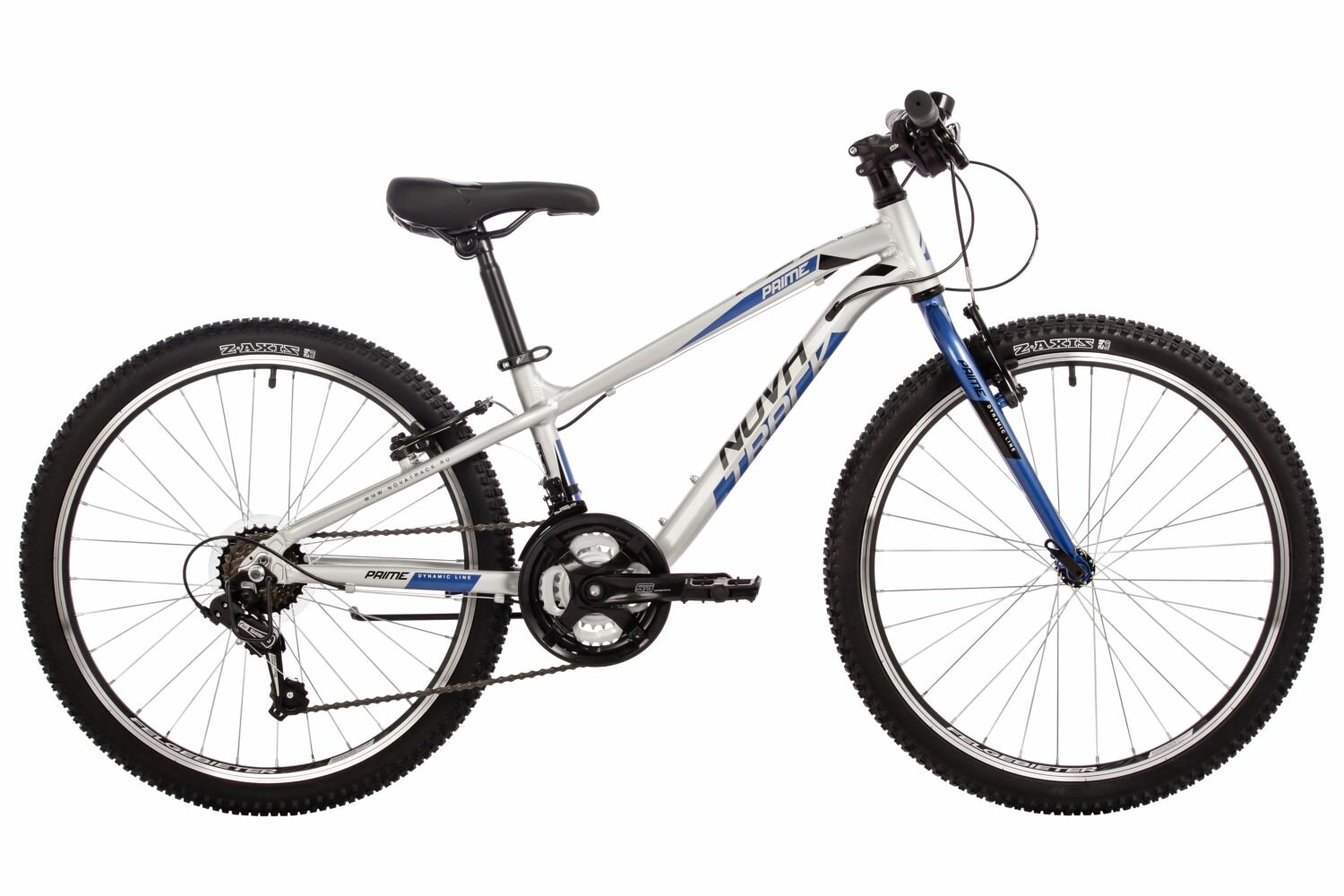 Велосипед Novatrack Prime 24" (2024) (Велосипед NOVATRACK 24" PRIME алюм. рама 11", серебристый, TY21/TS-38/TZ500/SG-6S, V-brake)