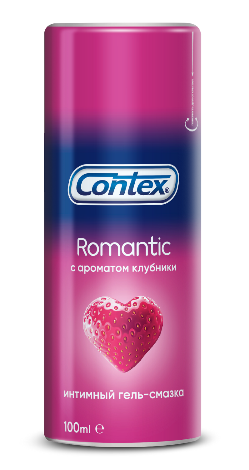 Контекс Romantic, гель-смазка с ароматом клубники, 100 мл