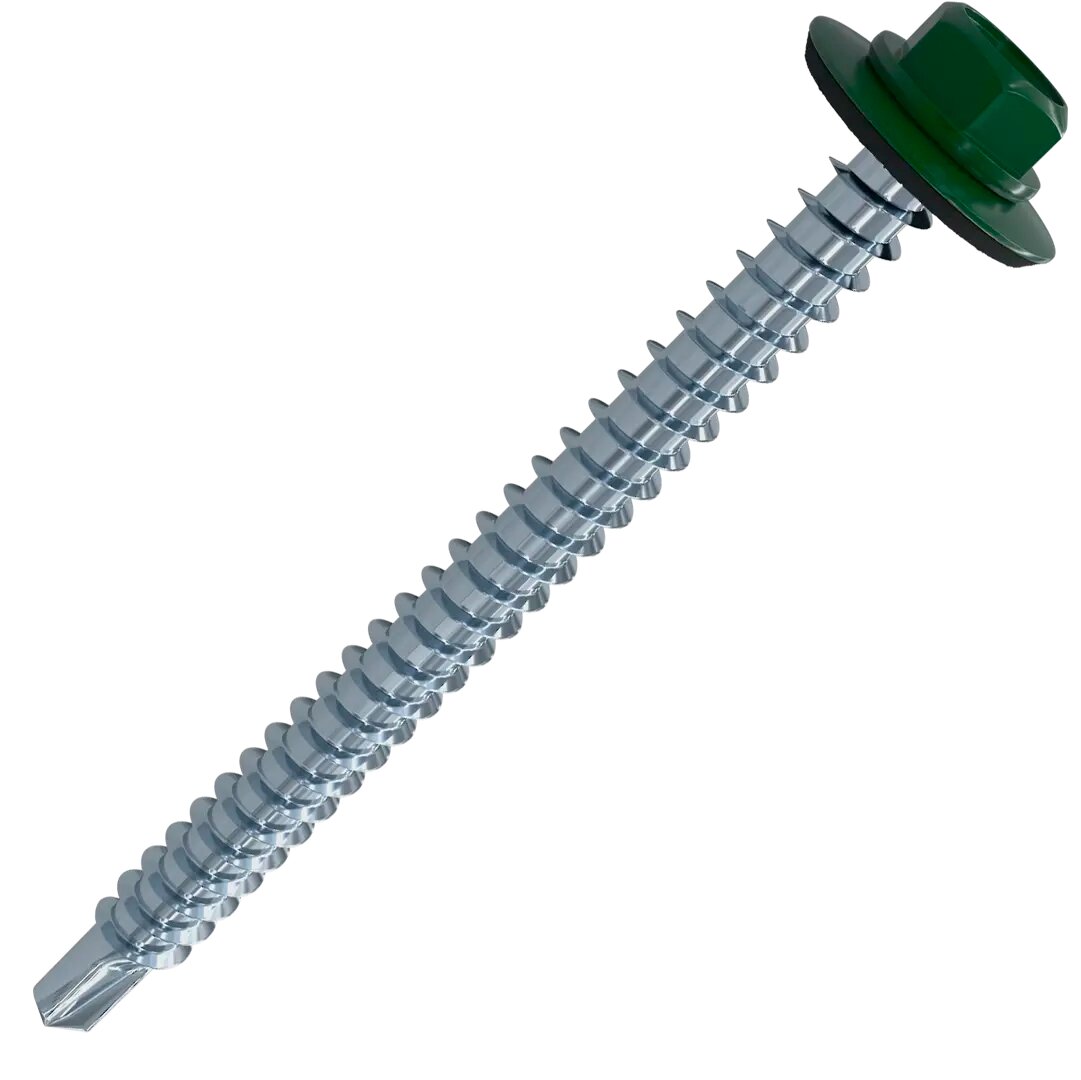 фото Кровельные саморезы STANDERS RAL6005 сверлоконечные зеленые 4.8x51, 60 штук
