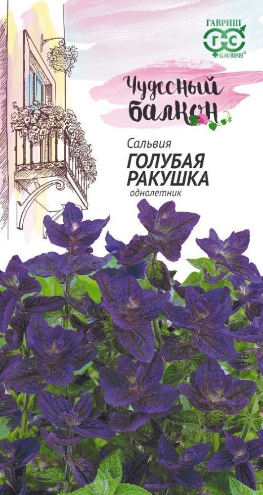 Сальвия Голубая Ракушка 005г Одн 45см (Гавриш) Чудесный балкон