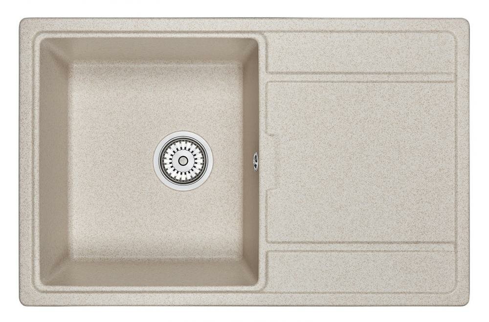Кухонная мойка кварцевая Granula GR-7804 прямоугольная с крылом врезная чаша 380x430 цвет пирит (7804pr)