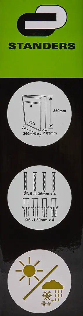 Почтовый ящик Standers 26x35x8.3 см нержавеющая сталь цвет серый - фотография № 7