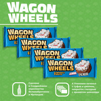 Печенье покрытое глазурью Wagon Wheels с суфле и джемом 4 шт