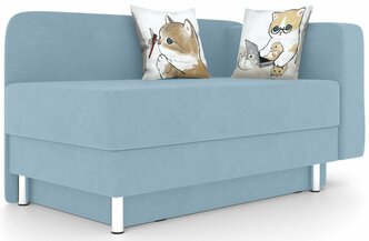 Кушетка Леон правый Velour Light Blue Котенок Стрекоза