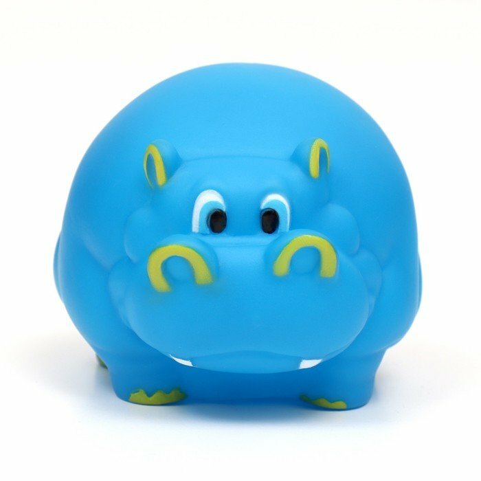 Игрушка пищащая "Бегемотик", 8 х 6 см, синяя (комплект из 9 шт) - фотография № 2