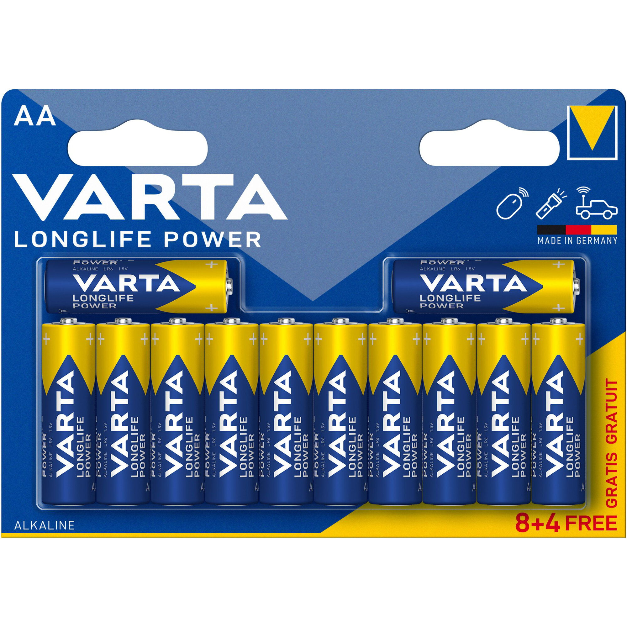 Батарейки Varta Longlife Power 4906 щелочные AA LR6 12 шт