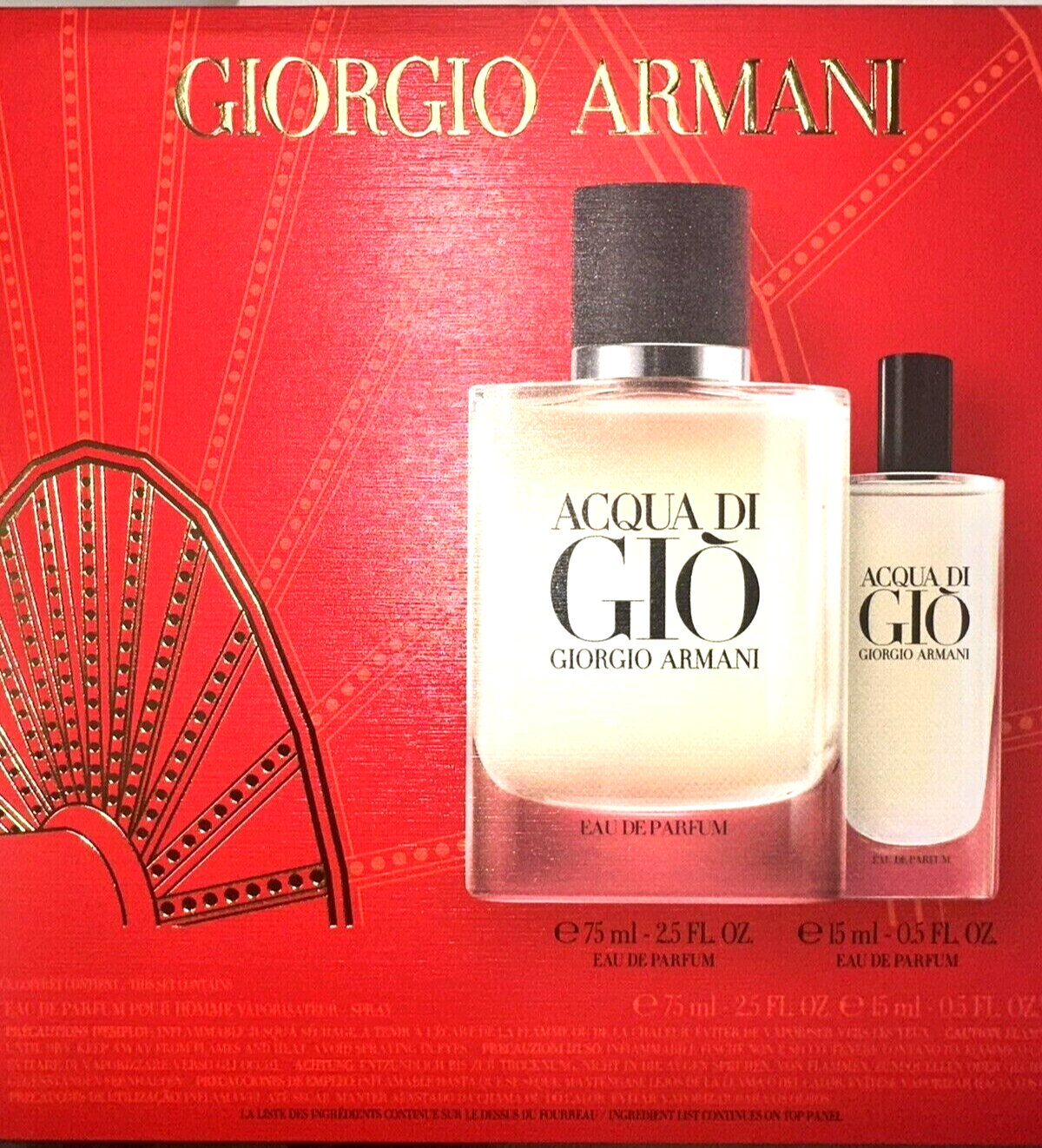 Giorgio Armani Acqua Di Gio мужской Set парфюмерная вода 75 мл + парфюмерная вода 15 мл