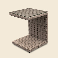 Стол приставной к шезлонгу STILO плетеный из ротанга, 40х40х50 см, бронза