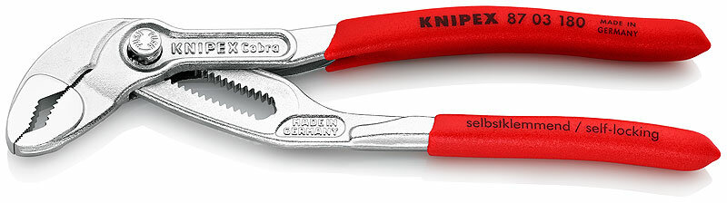 COBRA Клещи переставные зев 42 мм длина 180 мм хром обливные ручки KNIPEX KN-8703180