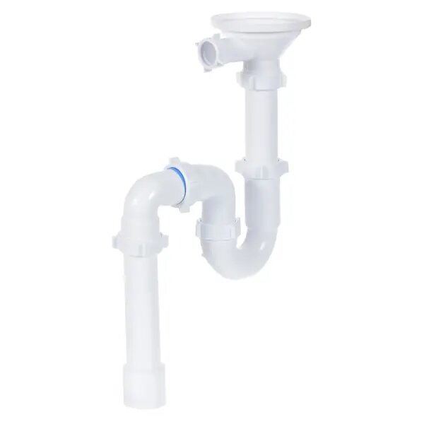 фото Сифон для мойки прямоточный одинарный с разрывом потока струи