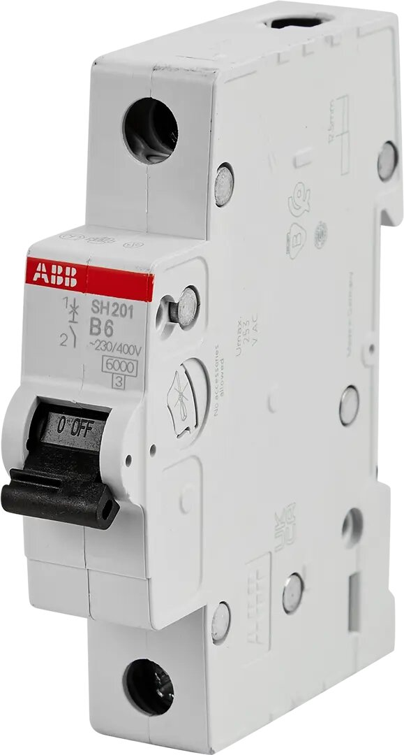 Автоматический выключатель ABB SH201 1P C6 А 6 кА