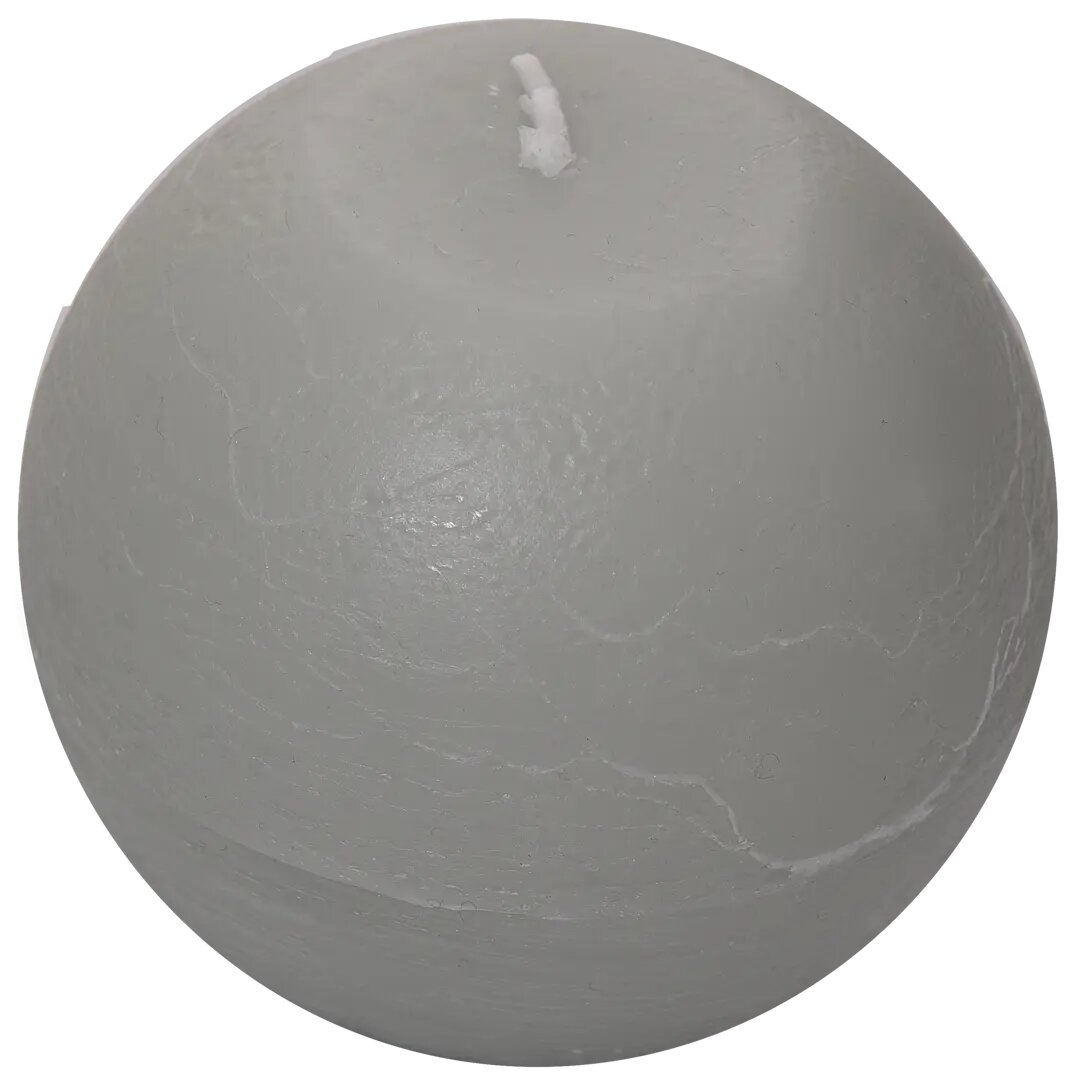 Свеча-шар «Рустик» 10 см цвет светло-серый