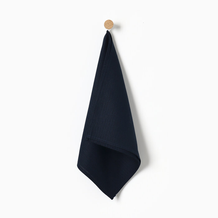 фото Полотенце Этель, цв. тёмно-синий, 40х70 см, 60% лён, 40% хл, 245 г/м2