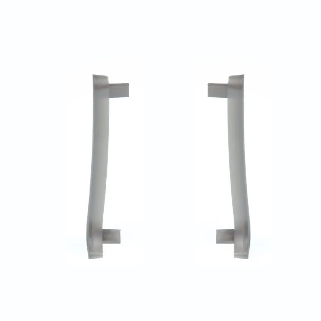 Заглушка для плинтуса левая и правая «Серебро», высота 60 мм, 2 шт.