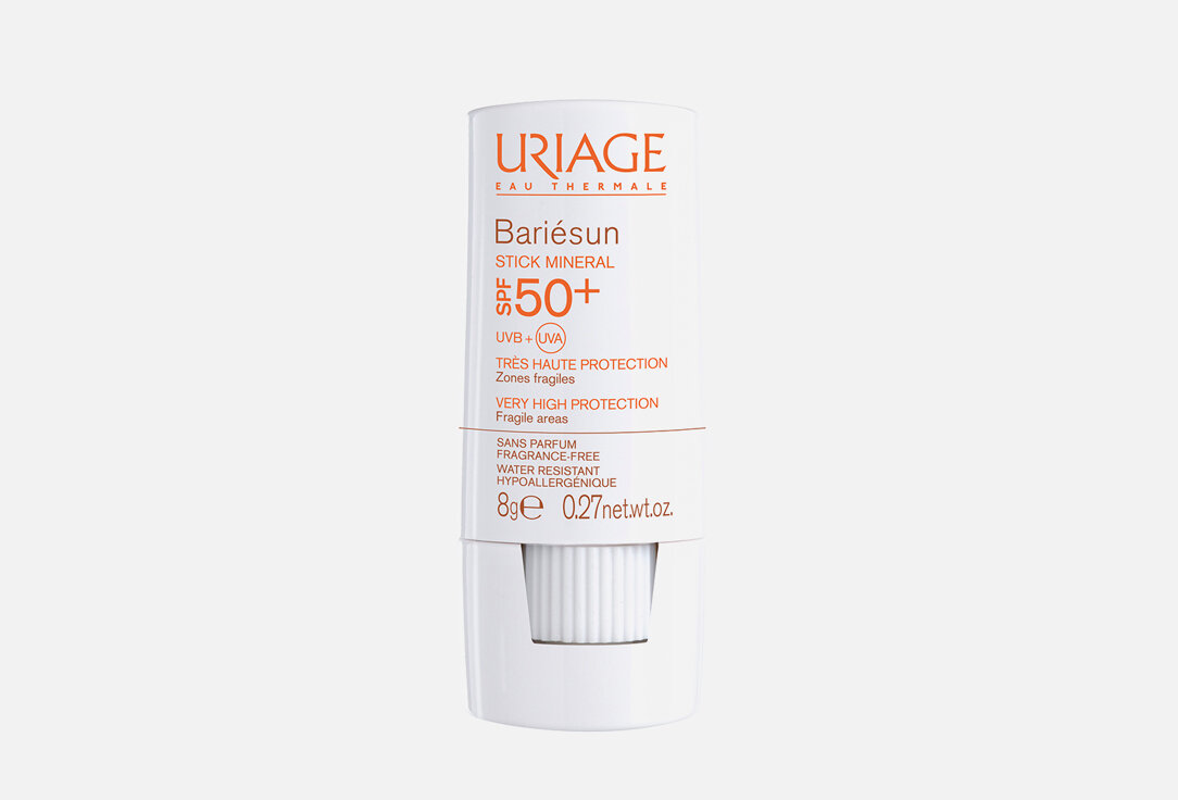 Барьесан SPF 50+ минеральный стик для уязвимых ЗОН Uriage, BARIESUN SPF 50+ MINERAL STICK 8мл