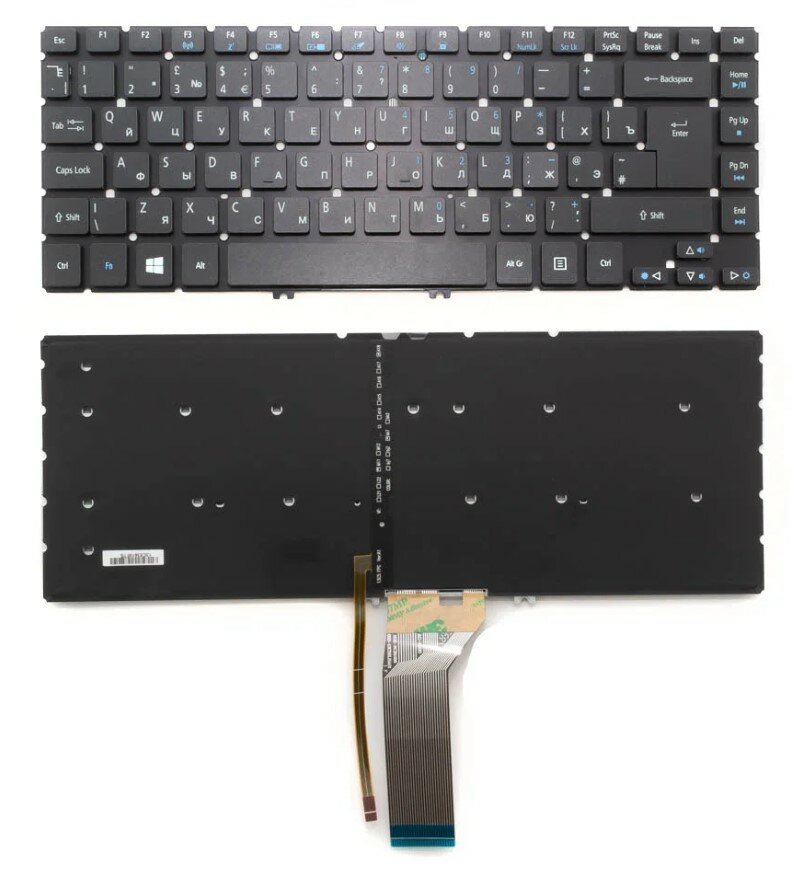 Клавиатура для ноутбука Acer 9Z.N9LBC.A1D черная с подсветкой