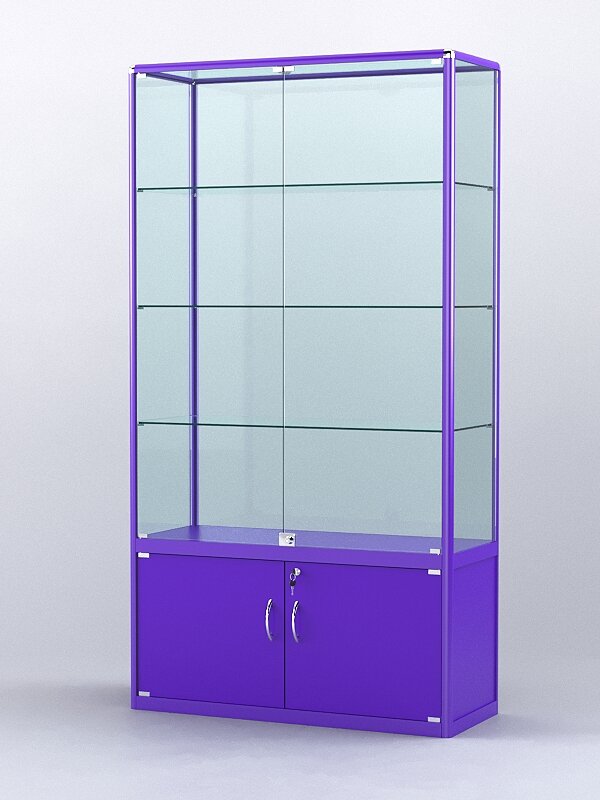 Витрина "алпро" №2-400-2 (задняя стенка - стекло), Фиолетовый 100 x 40 x 200 см