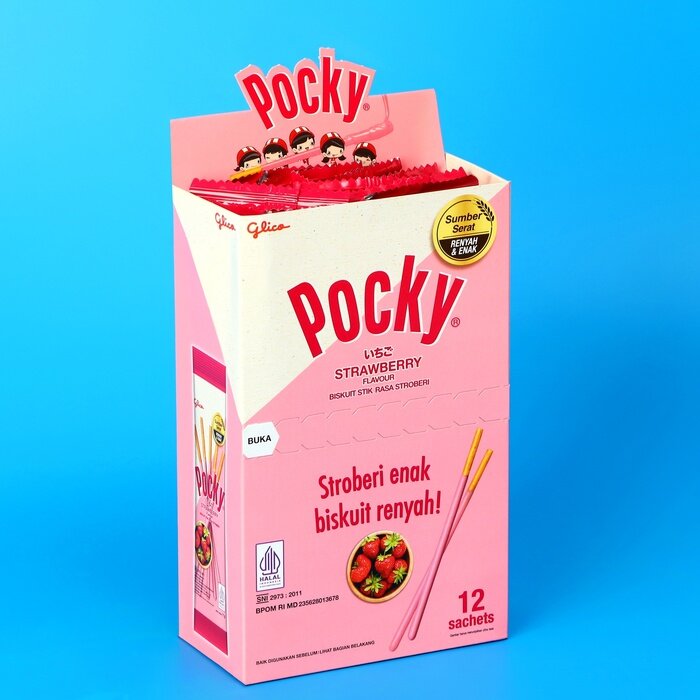 Бисквитные палочки POCKY со вкусом клубники, 11 г