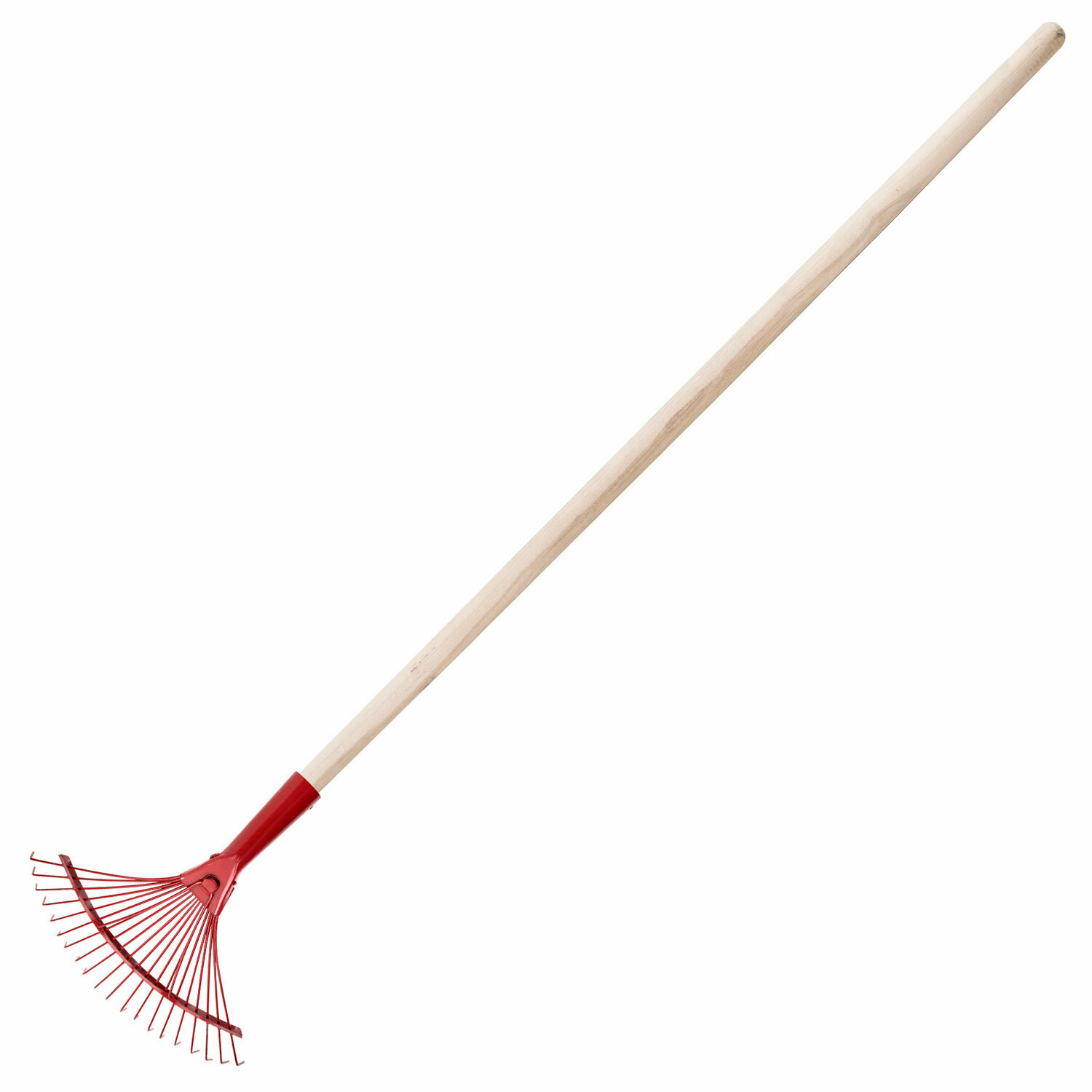 фото Грабли веерные проволочные, 20 зубьев, ширина 35 см, деревянный черенок 120 см