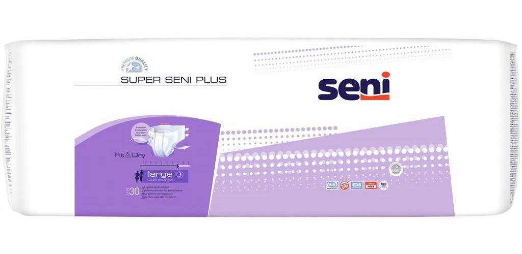 Seni Super Plus Подгузники для взрослых Large, 30 шт.