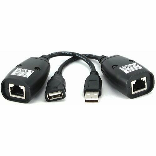 фото Удлинитель USB2.0 Rexant 18-1176 Am-Af по витой паре кабель до 45 метров, серый