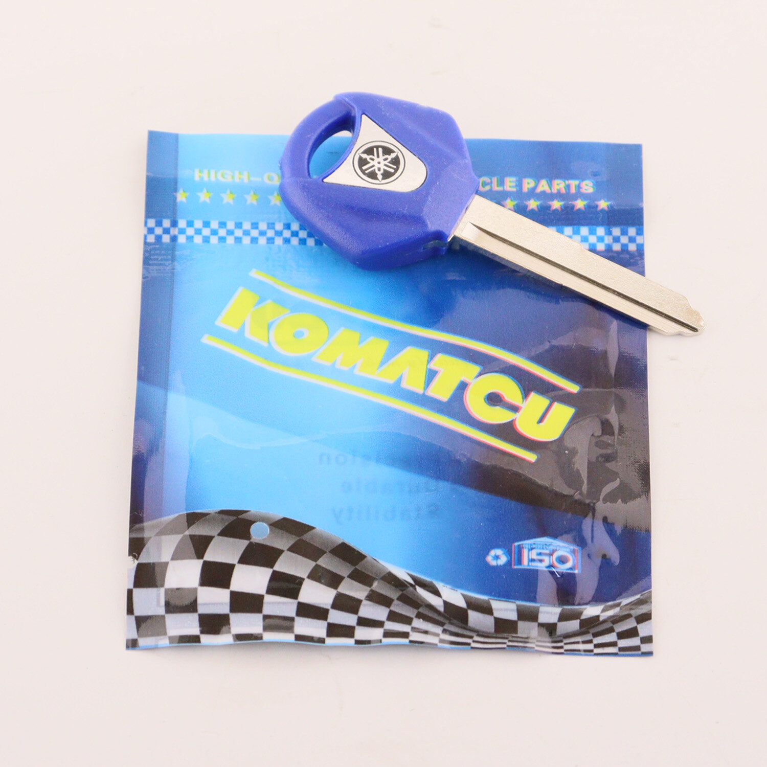 Ключ замка зажигания (заготовка) Yamaha (синий) "KOMATCU"