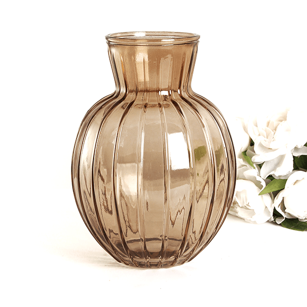 фото Ваза Элиза 16х25 см прозрачная кофейная