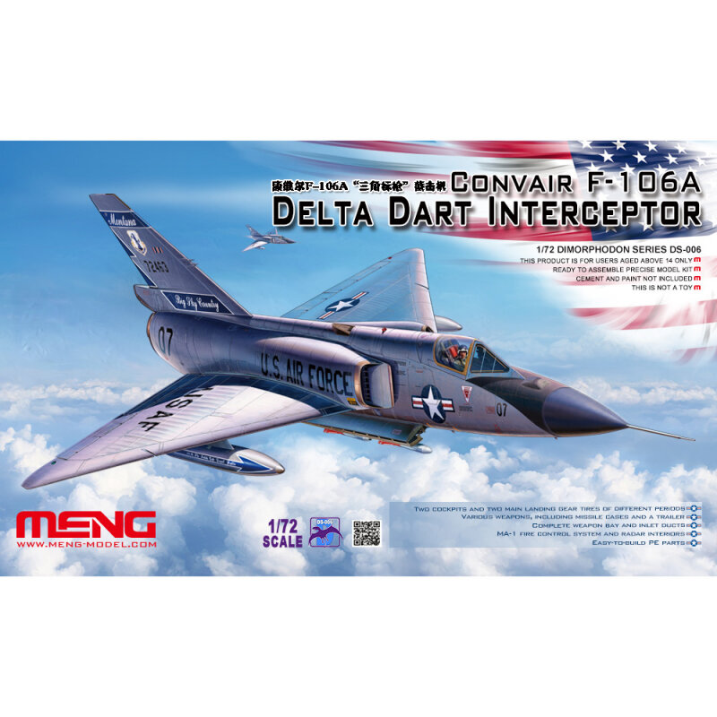 Сборная модель MENG DS-006 Самолёт CONVAIR F-106A DELTA DART INTERCEPTOR 1/72