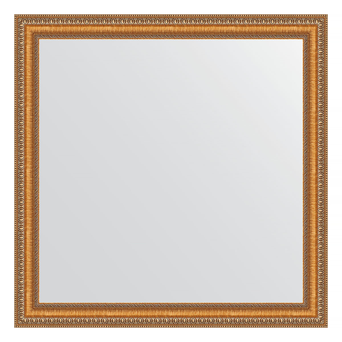 Зеркало Evoform в багетной раме золотые бусы на бронзе 60 мм, 75x75 см - фото №1