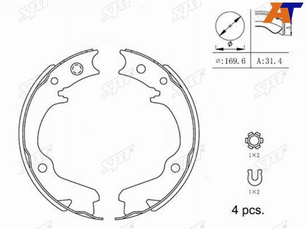 Колодки тормозные барабанные SUBARU FORESTER SF/SG 98-07/IMPREZA GC/GD 92-07