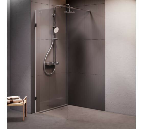 фото Душевая стенка Am.Pm X-Joy W94WI-80-F1-MTE (80x195, стекло прозр., фурнитура мат хром)