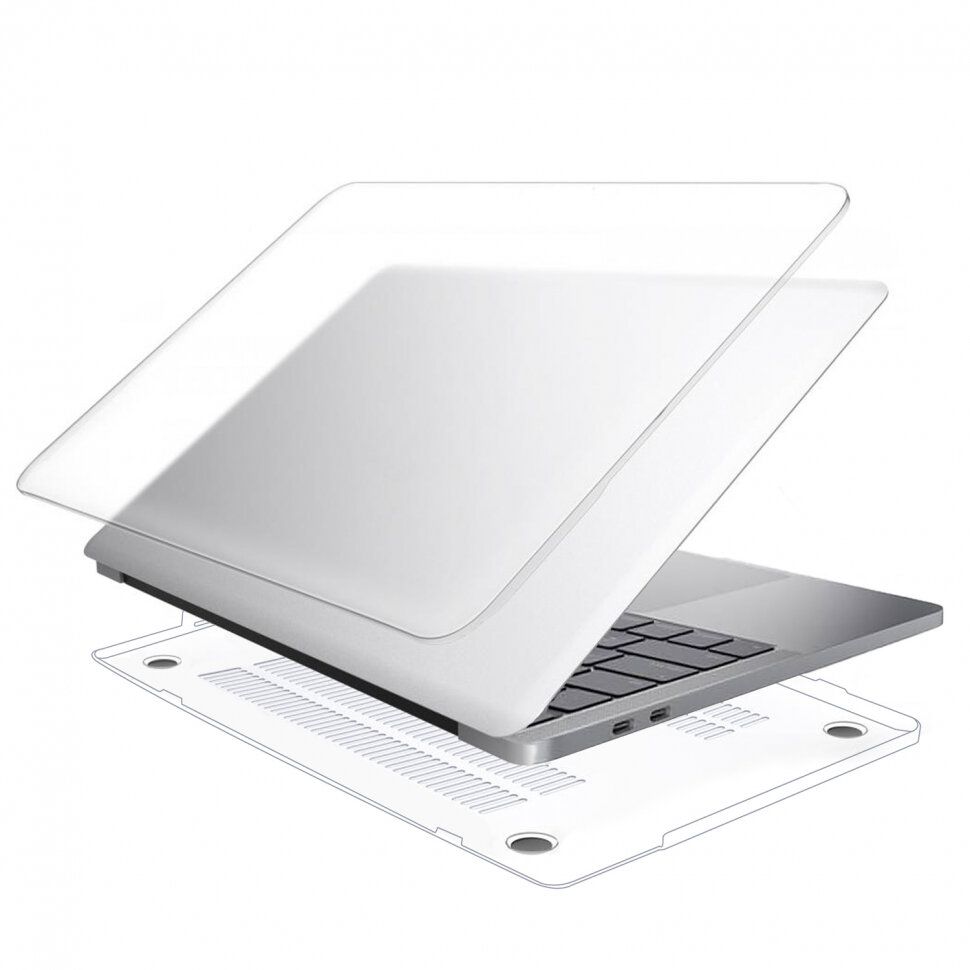 Чехол Macbook Pro13 (2022/2020/2016) кристалл прозрачный (A1708/A1706/A1989/A2159/A2251/A2289/A2338)