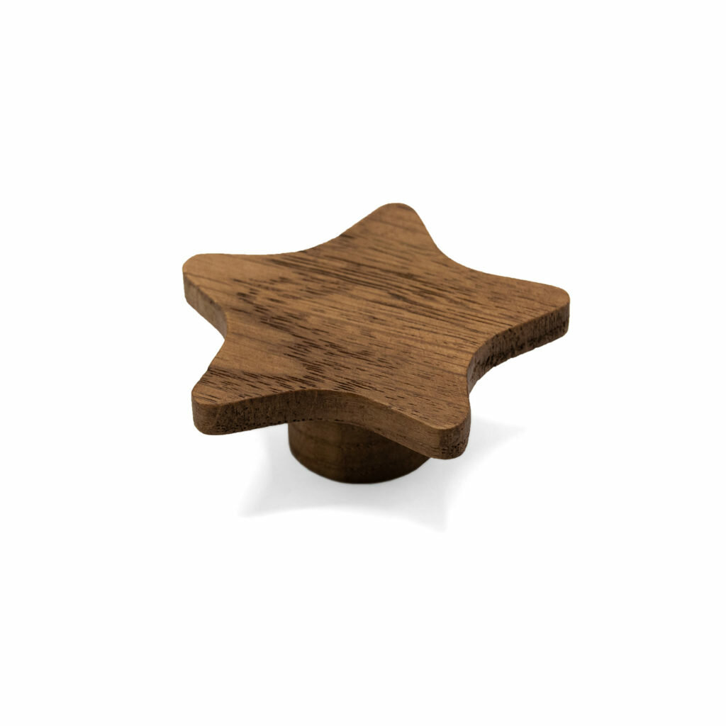 Ручка-кнопка деревянная STAR дуб дерево темное мм/51мм Россия